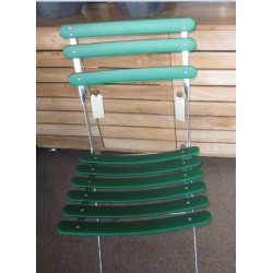  Set di 4 sedie Bistrot Emu pieghevole con telaio zincato e doghe in PVC colore verde