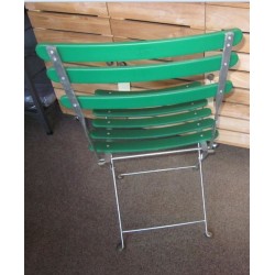  Set di 4 sedie Bistrot Emu pieghevole con telaio zincato e doghe in PVC colore verde