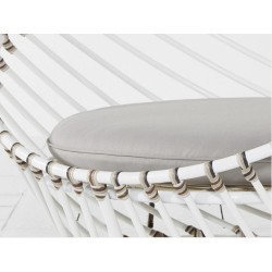 Sdraio relax  Foglia con poggiapiedi e cuscini in alluminio Bianco