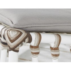 Sdraio relax  Foglia con poggiapiedi e cuscini in alluminio Bianco