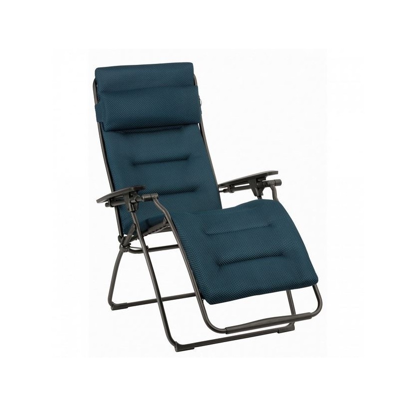 Futura sedia pieghevole imbottita Lafuma  blu - telaio titanio air comfort