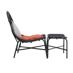 Sdraio relax Echo Cbdesign in alluminio e corda sintetica colore nero 