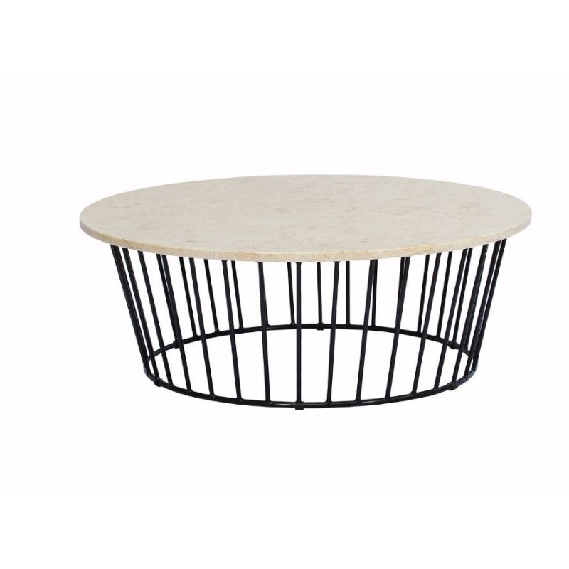 Tavolo caffè basso Circle in alluminio con piano in teak  Cbdesign  diametro cm 100x 37 H