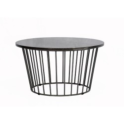 Tavolo caffè basso Circle in alluminio con piano in marmo  Cbdesign  diametro cm 80 x 37 H