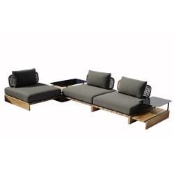 Set modulare divano Casual con tre poltrone e tavoli caffè Cb design