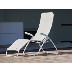 sedia basculante rela tango Fiam contract telaio in acciaio bianco tela in texifil bianca
