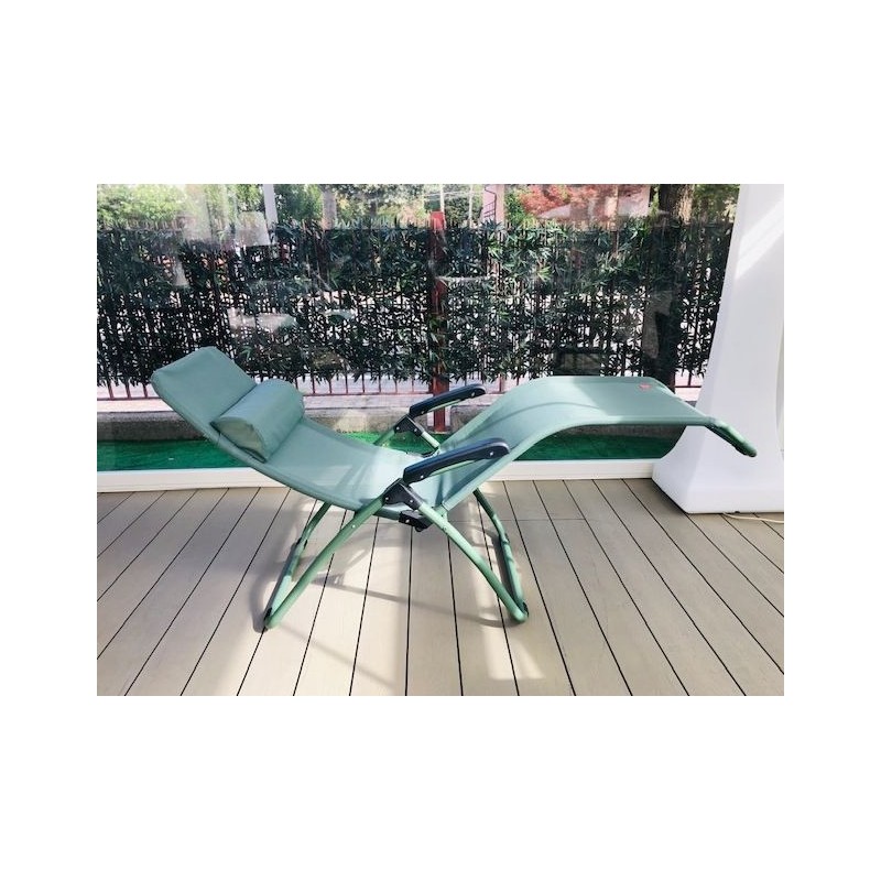 Sedia basculante relax Tango Fiam contract  telaio in acciaio sage green tela sage green