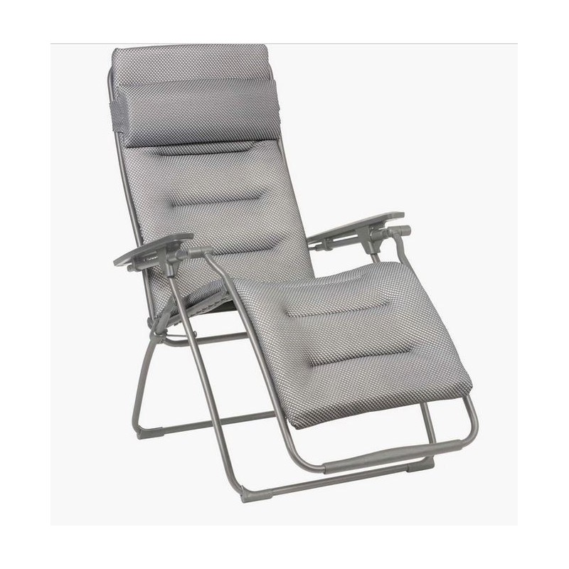 Futura sedia pieghevole imbottita Lafuma colore argento telaio titanio be  comfort