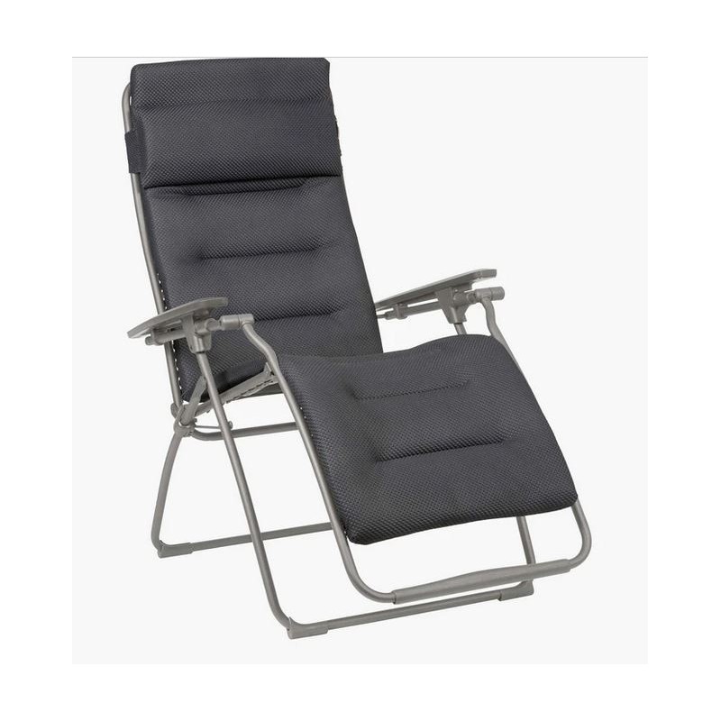Futura sedia pieghevole  imbottita Lafuma  colore grigio scuri telaio titanio be comfort