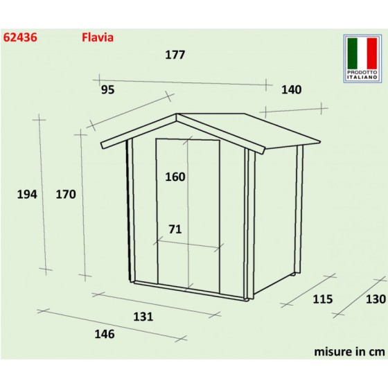 Casetta da giardino Flavia - Cm 146x132