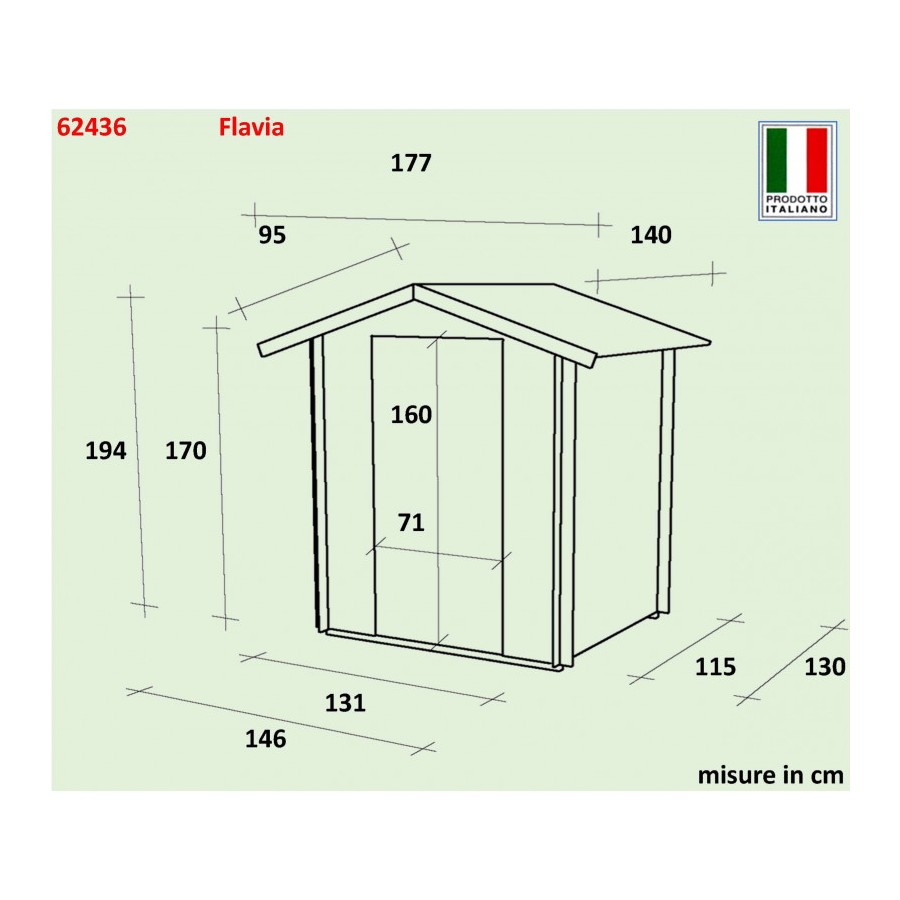 Casetta da giardino Flavia - Cm 146x132