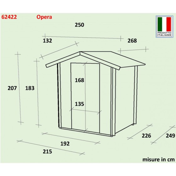 Casetta da Giardino Opera - Cm 215x249