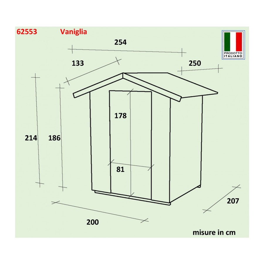 Casetta da Giardino Vaniglia - Cm 200x207