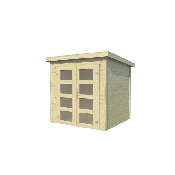 Casetta in legno ad una falda Zambezi 1 cm 200x200 senza pavimento e porta a due ante