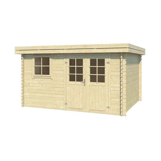 Casetta in legno ad una falda Roanne cm 300x360 senza pavimento - porta a due ante e finestra singola