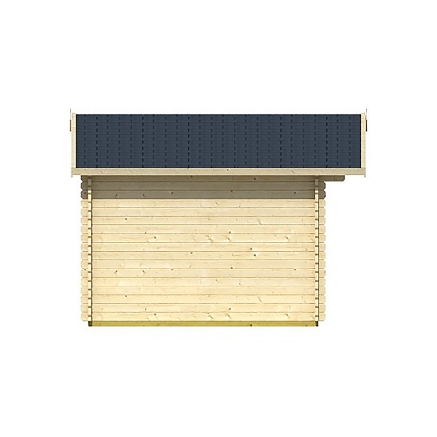 Casetta in legno a due falde Borkum 4 cm 485x300 con porta a due ante finestrata - porta singola - due finestre doppie - mm 40