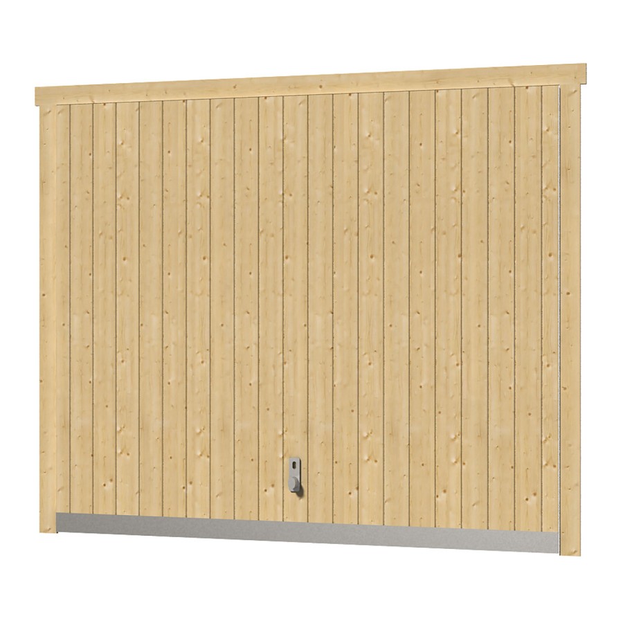 Garage in legno a due falde Falkland cm 575x575 - due portoni - finestra - porta singola finestrata - spessore mm 44