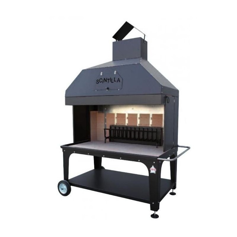 Barbecue a legna Scintilla classico 150 verniciato mobile