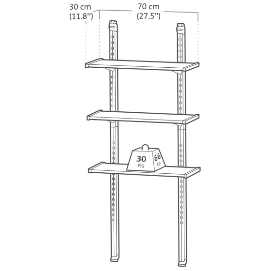 Keter - Kit scaffali cm 70 colore nero