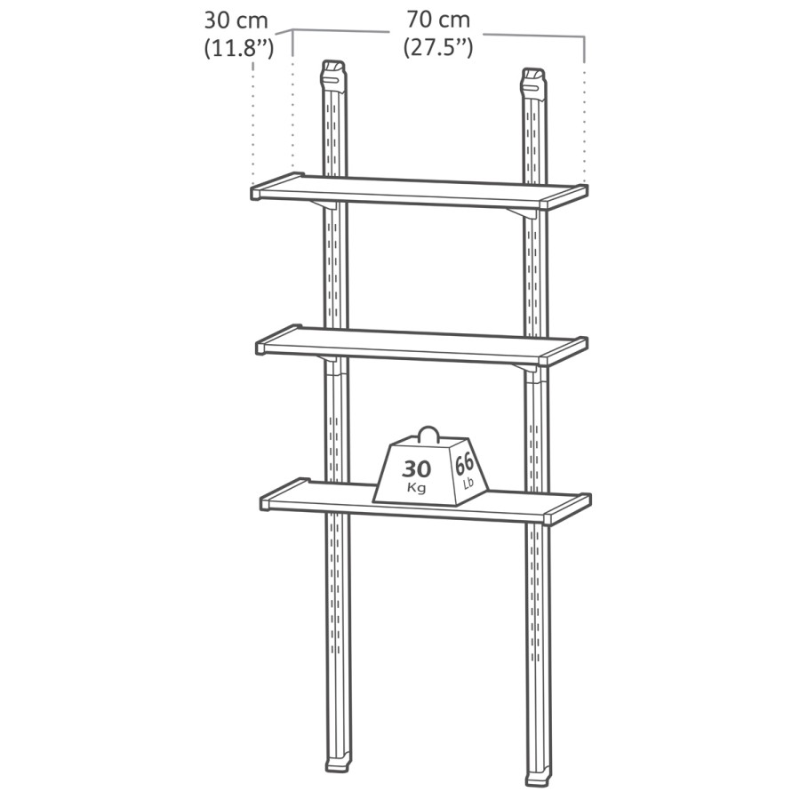 Keter - Kit scaffali cm 70 colore nero