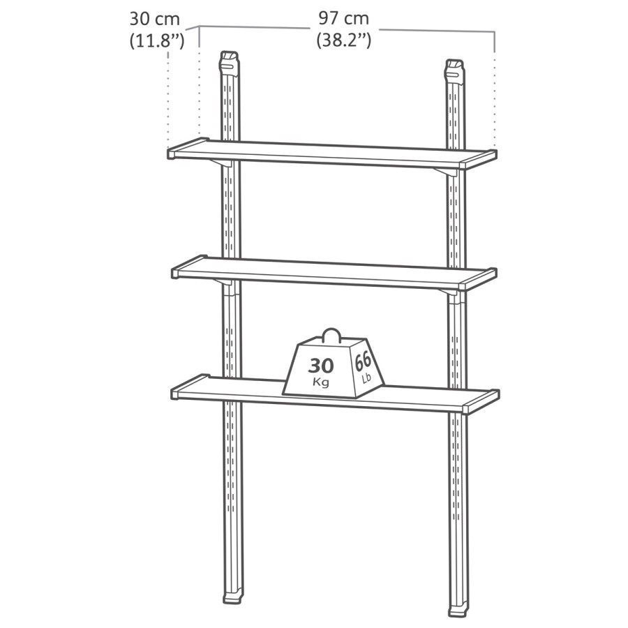 Keter - Kit scaffali cm 100 colore nero