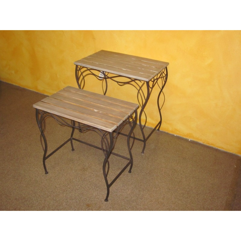 Tavolino in ferro con piano legno Vacchetti 1