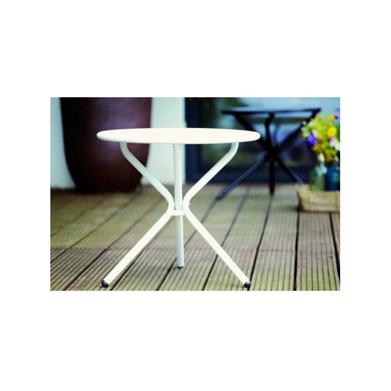 Tavolino da giardino Tris in acciaio verniciato bianco Fiam