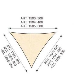 Vela ombreggiante Triangolare modello Manta in polyma 300x400x400