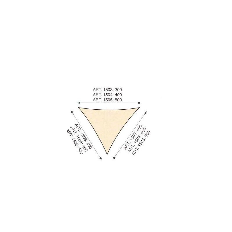 Vela ombreggiante triangolare Manta in polyma  400x400x400