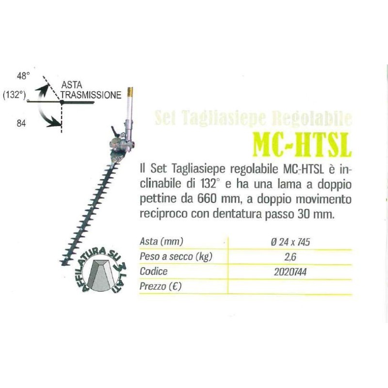 Set tagliasiepi regolabile MC-HTSL per Multicutter MC321RS mm 660