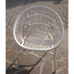 Sedia O-Chair Tanjaya impilabile alluminio e fibra sintetica bianca
